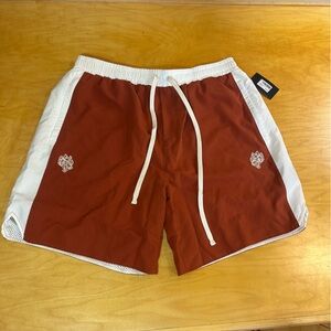 Darc Sport Small Wolf Head Ali Fasted Shorts in Rust/Cream 2XL NWT